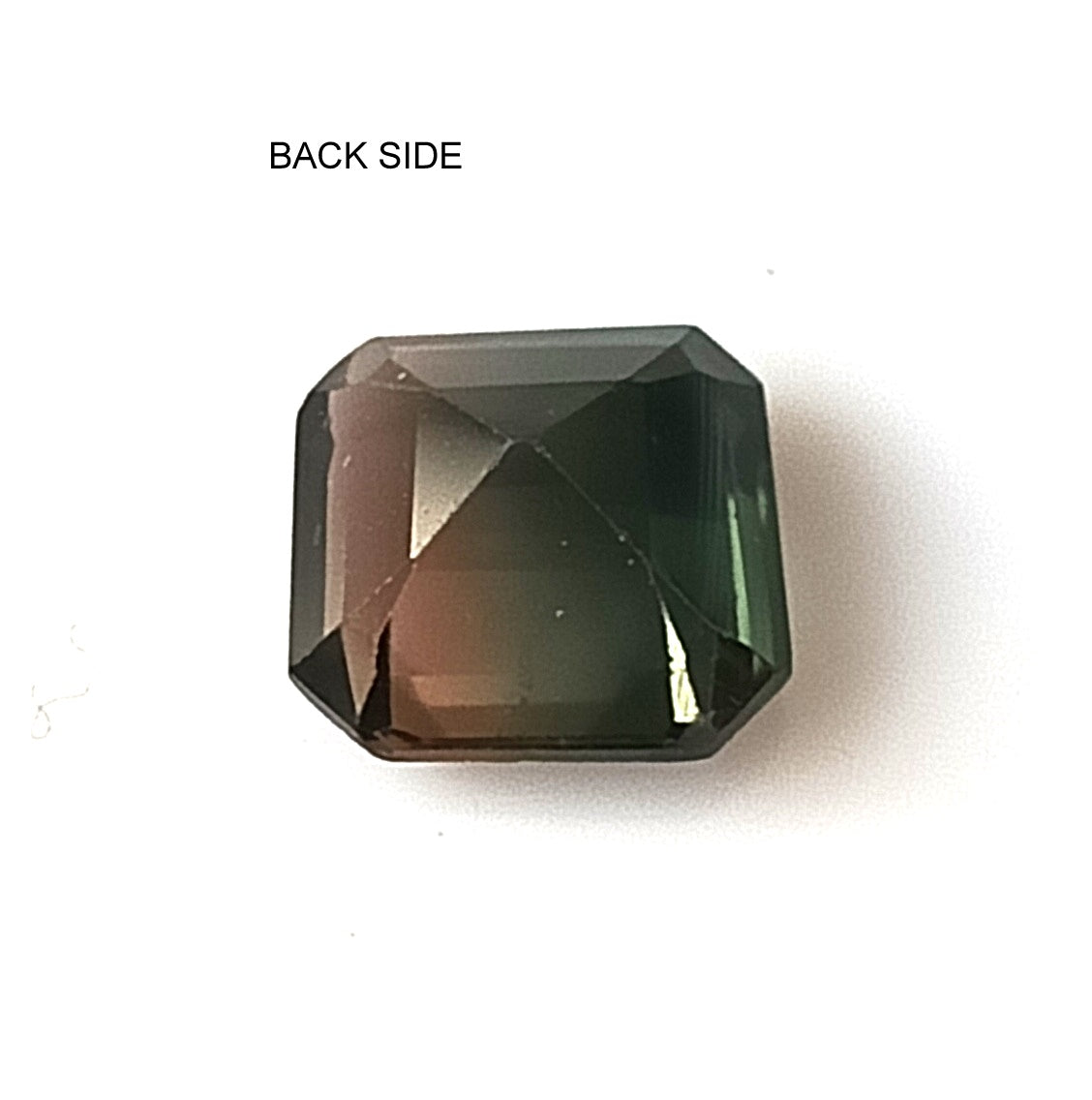 1.70 Carat 7X7.5X4.7 (WXLXD) Natural Square Octagon Cut Bi-colour tourmaline