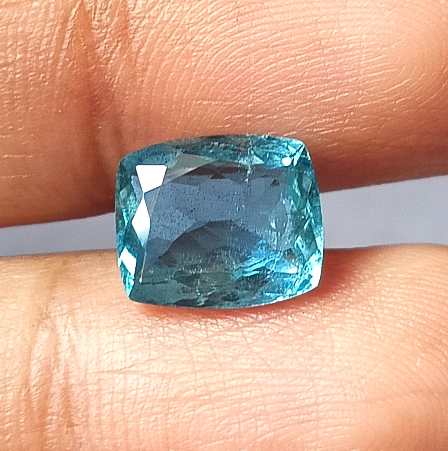 3.40 Carat 8.8X10.4X5 (WXLXD) Natural Cushion Cut Santa Maria Aquamarine