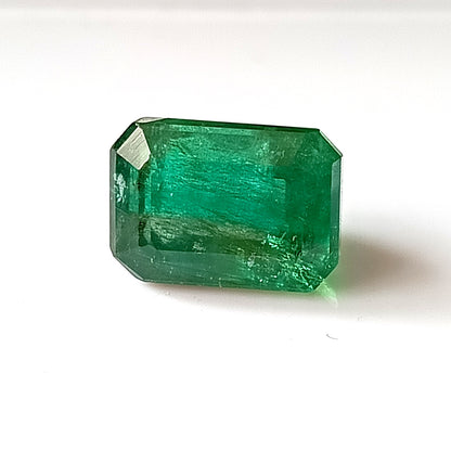 5.45 Carat 7.6X10.8X7.8 (WXLXD) Natural Zambian Emerald Cut Emerald