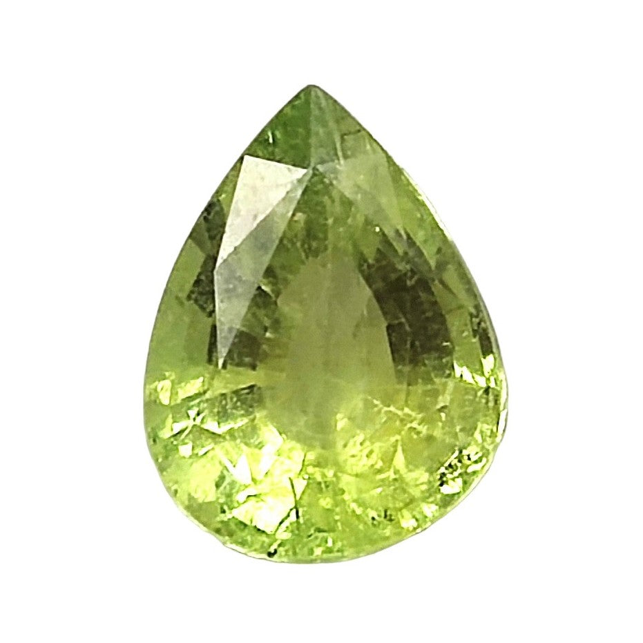 4.20 Carat 9X12X6.3 (WXLXD) Natural Pear Cut Green Tourmaline Gemstone