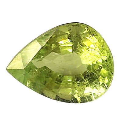 4.20 Carat 9X12X6.3 (WXLXD) Natural Pear Cut Green Tourmaline Gemstone