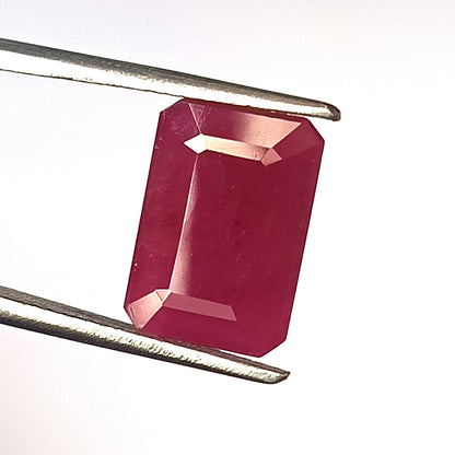5.55 Carat 8.4x11.7x4.7 (WXLXD) Natural Emerald Cut Mozambique Ruby