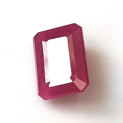 5.55 Carat 8.4x11.7x4.7 (WXLXD) Natural Emerald Cut Mozambique Ruby