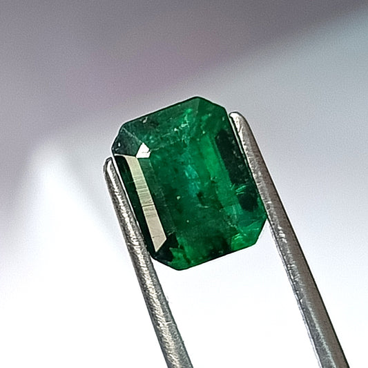 2.15 Carat 6.7X8.7X5.4 MM (WXLXD) Natural Zambian Emerald Cut Emerald Loose Gemstone