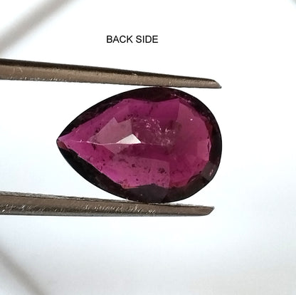 3.0 Carat 8.6X12.2X4.5 (WXLXD) Natural Pear Cut Pink Tourmaline Gemstone