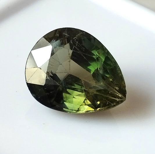 6.30 Carat 10.7X13.5X7.4 (WXLXD) Natural Pear Cut Green Tourmaline Gemstone