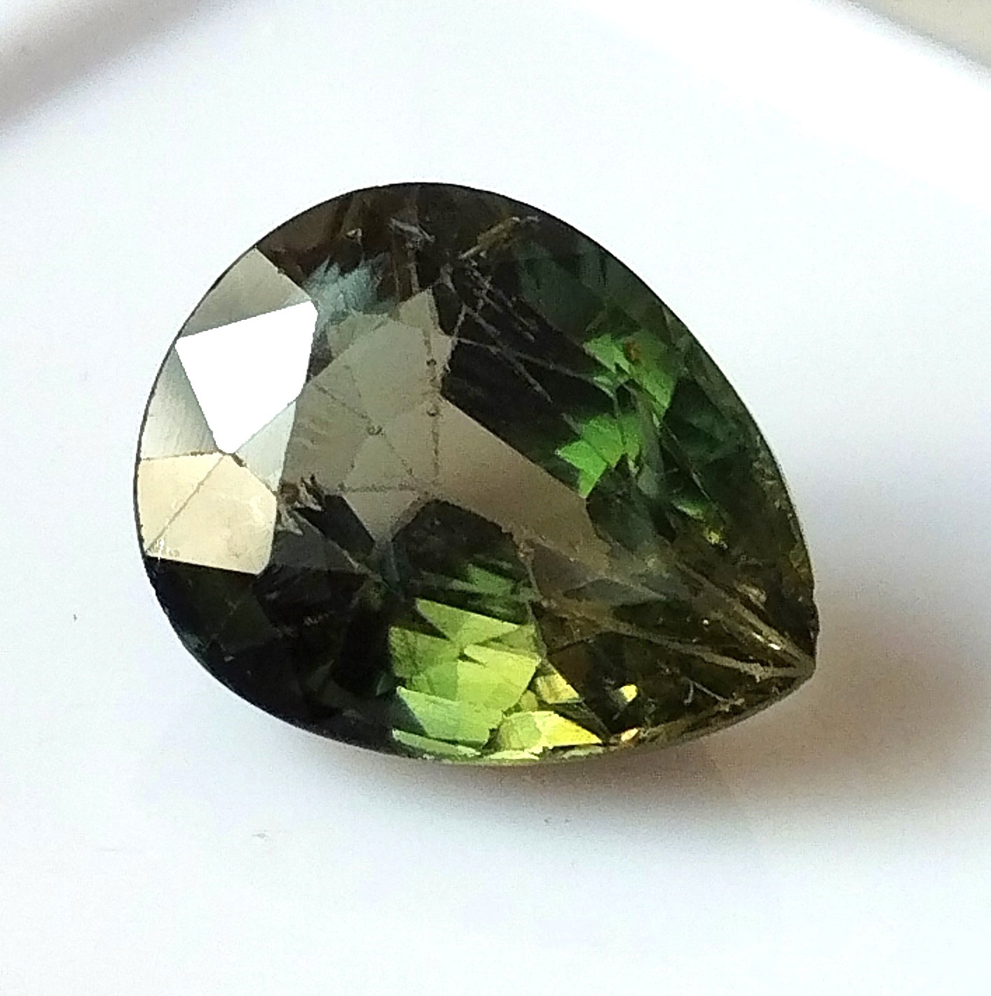 6.30 Carat 10.7X13.5X7.4 (WXLXD) Natural Pear Cut Green Tourmaline Gemstone