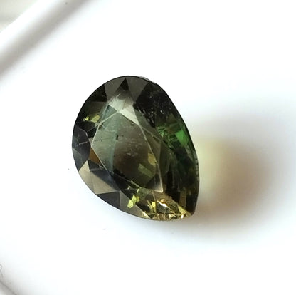 6.30 Carat 10.7X13.5X7.4 (WXLXD) Natural Pear Cut Green Tourmaline Gemstone