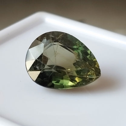6.30 Carat 10.7X13.5X7.4 (WXLXD) Natural Pear Cut Green Tourmaline Gemstone