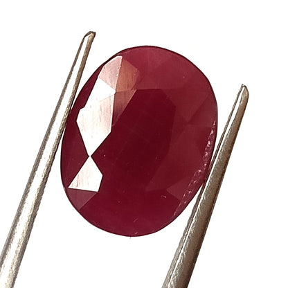7.45 Carat 10.7X13.8X4.7 (WXLXD) Natural Oval Cut Mozambique Ruby