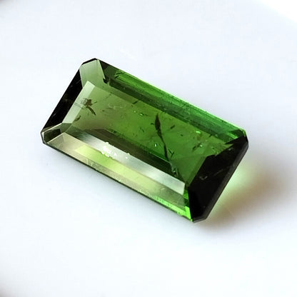 3.30 Carat 6.9X12.8X3.9 (WXLXD) Natural Emerald Cut Green Tourmaline Gemstone