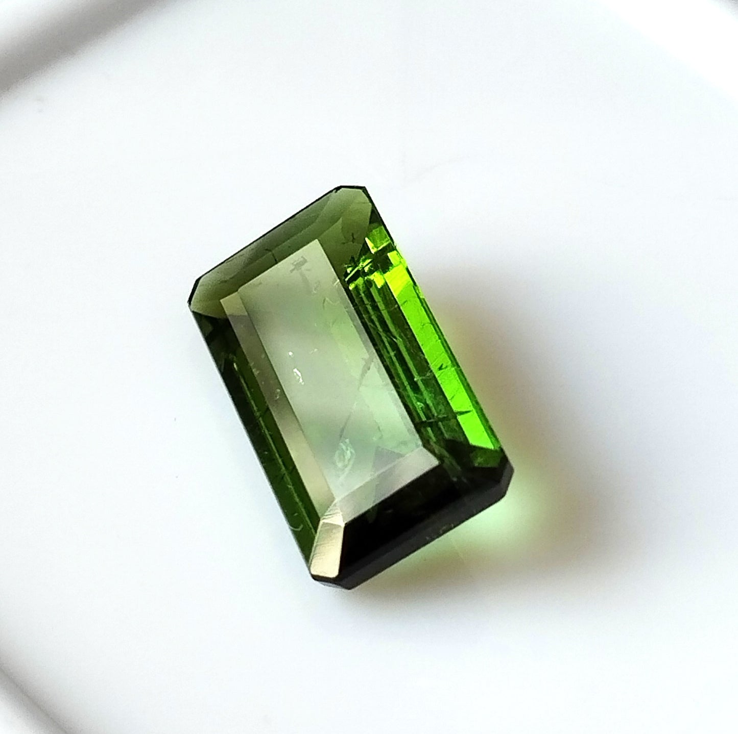 3.30 Carat 6.9X12.8X3.9 (WXLXD) Natural Emerald Cut Green Tourmaline Gemstone