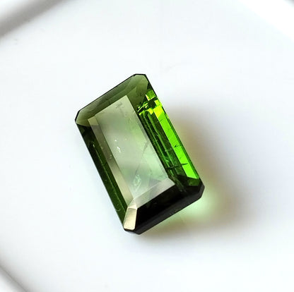 3.30 Carat 6.9X12.8X3.9 (WXLXD) Natural Emerald Cut Green Tourmaline Gemstone