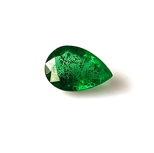 0.60 Carat 5.2X7.7X3.3 MM (WXLXD) Natural Zambian Pear Cut Emerald Loose Gemstone