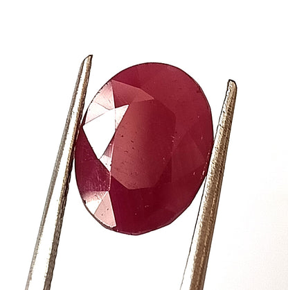 6.60 Carat 9.7X12.4X5.1 (WXLXD) Natural Oval Cut Mozambique Ruby