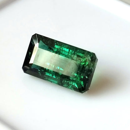 4.0 Carat 6.5X11.3X5.7 (WXLXD) Natural Emerald Cut Green Tourmaline Gemstone