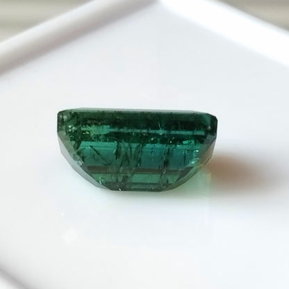 4.0 Carat 6.5X11.3X5.7 (WXLXD) Natural Emerald Cut Green Tourmaline Gemstone