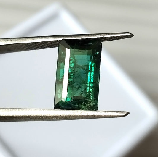 4.0 Carat 6.5X11.3X5.7 (WXLXD) Natural Emerald Cut Green Tourmaline Gemstone