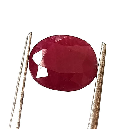 4.85 Carat 9X10.7X5.1 (WXLXD) Natural Oval Cut Mozambique Ruby