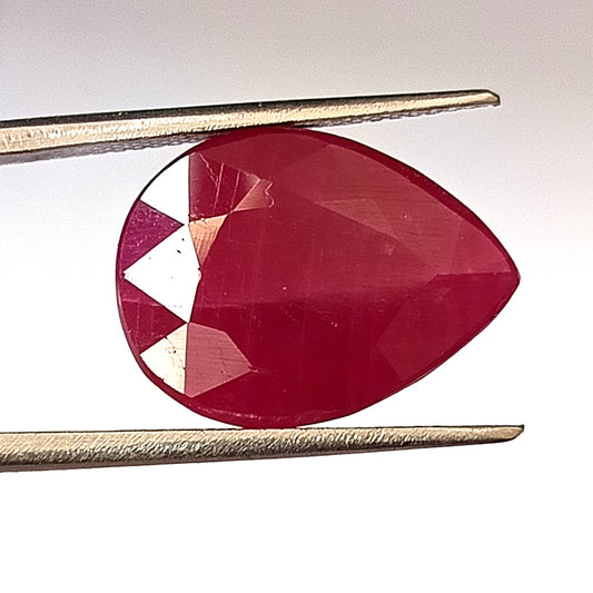 15.20 Carat 13.2X17.6X7 (WXLXD) Natural Pear Cut Mozambique Ruby