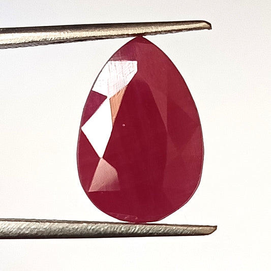7.90 Carat 10X14.8X5.4 (WXLXD) Natural Pear Cut Mozambique Ruby