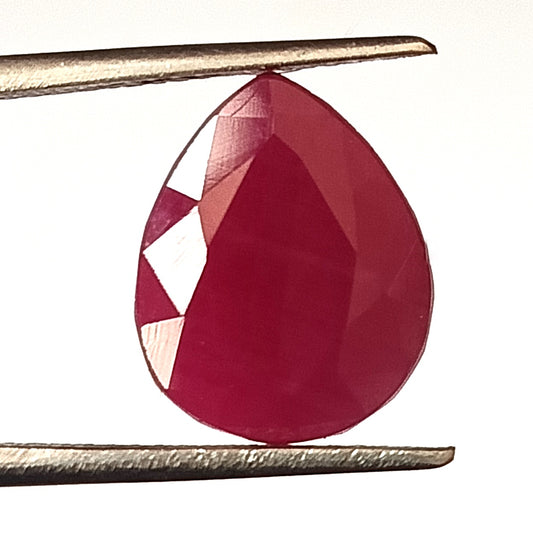 8.35 Carat 10.7X13.2X5.9 (WXLXD) Natural Pear Cut Mozambique Ruby
