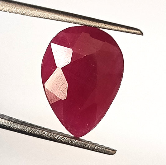 6.20 Carat 10X13.7X5.3 (WXLXD) Natural Pear Cut Mozambique Ruby