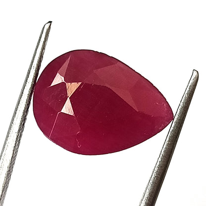 6.20 Carat 10X13.7X5.3 (WXLXD) Natural Pear Cut Mozambique Ruby