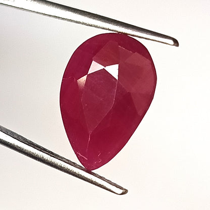 6.20 Carat 10X13.7X5.3 (WXLXD) Natural Pear Cut Mozambique Ruby