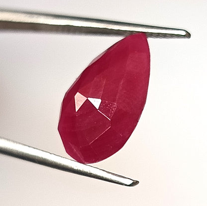 6.20 Carat 10X13.7X5.3 (WXLXD) Natural Pear Cut Mozambique Ruby