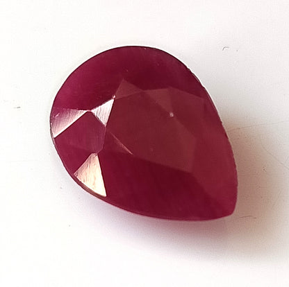 6.20 Carat 10X13.7X5.3 (WXLXD) Natural Pear Cut Mozambique Ruby