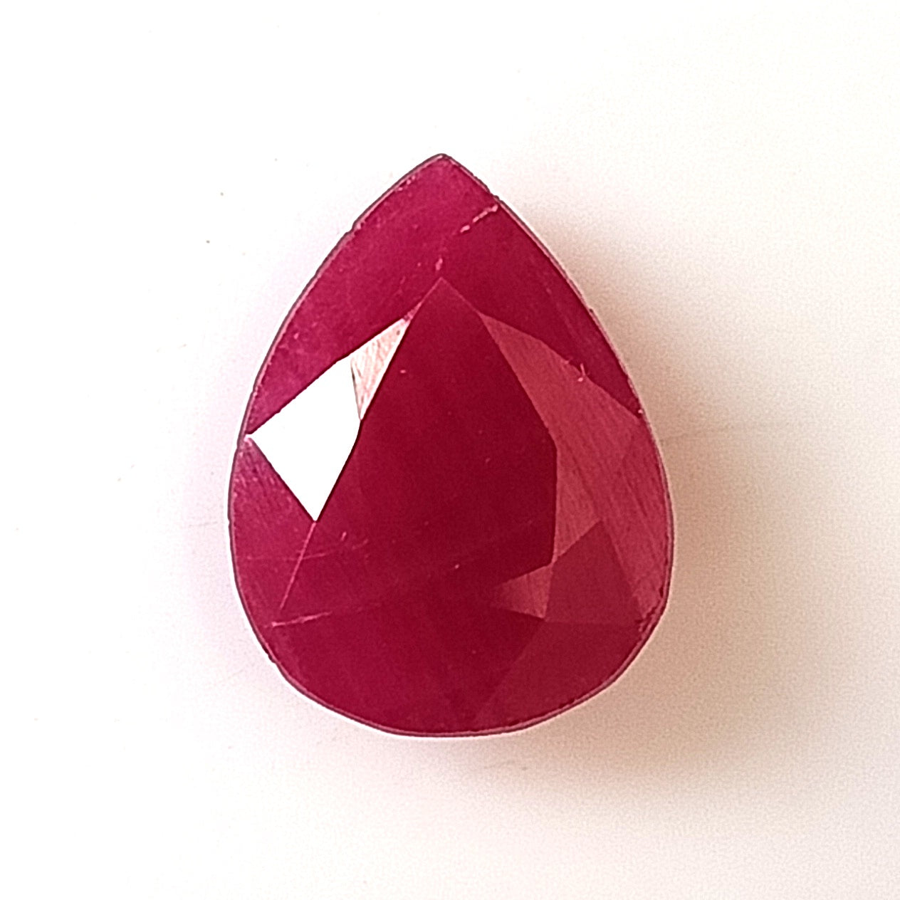 5.55 Carat 9.7X12.8X5 (WXLXD) Natural Pear Cut Mozambique Ruby