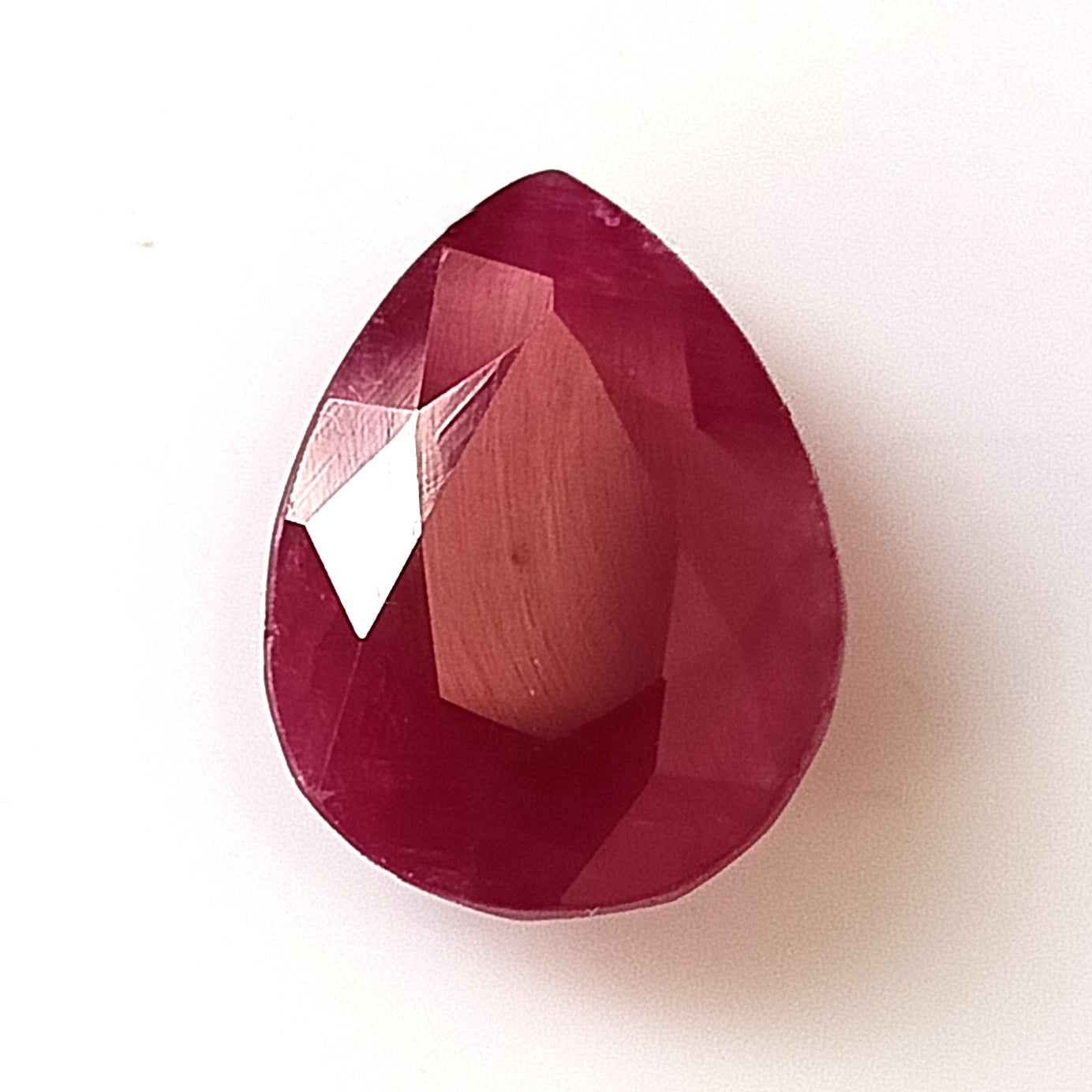 6.20 Carat 10X13X4.9 (WXLXD) Natural Pear Cut Mozambique Ruby