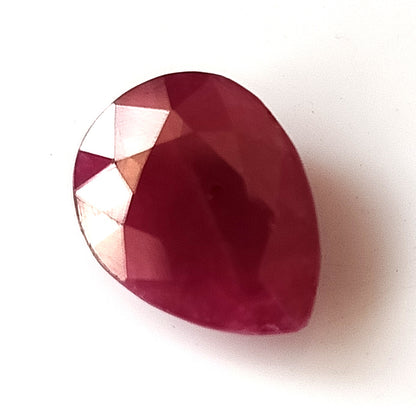 6.20 Carat 10X13X4.9 (WXLXD) Natural Pear Cut Mozambique Ruby