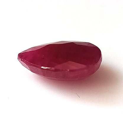 6.20 Carat 10X13X4.9 (WXLXD) Natural Pear Cut Mozambique Ruby