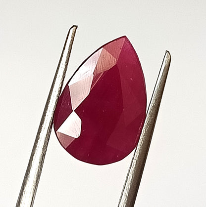 5.45 Carat 9.1X13.6X4.5 (WXLXD) Natural Pear Cut Mozambique Ruby