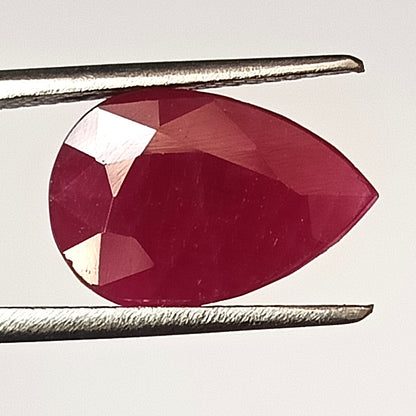 5.45 Carat 9.1X13.6X4.5 (WXLXD) Natural Pear Cut Mozambique Ruby