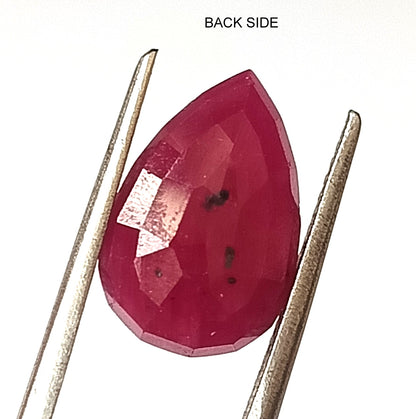 5.45 Carat 9.1X13.6X4.5 (WXLXD) Natural Pear Cut Mozambique Ruby