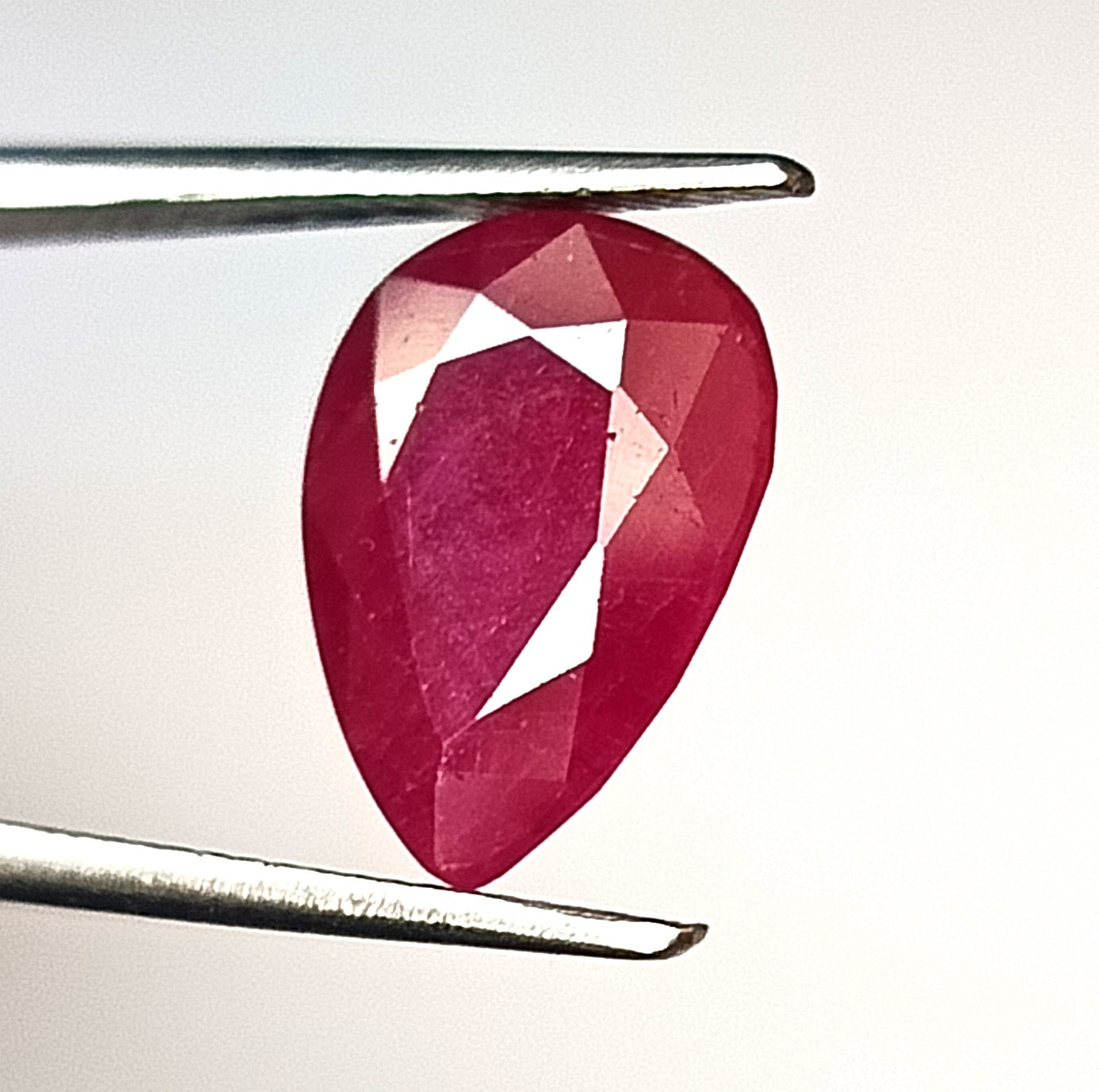 4.64 Carat 9.6X12.5X4.3 (WXLXD) Natural Pear Cut Mozambique Ruby