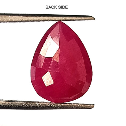 4.64 Carat 9.6X12.5X4.3 (WXLXD) Natural Pear Cut Mozambique Ruby