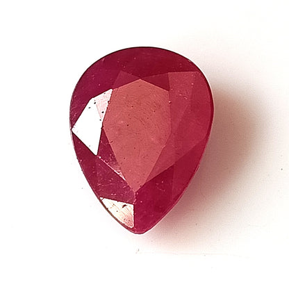 4.64 Carat 9.6X12.5X4.3 (WXLXD) Natural Pear Cut Mozambique Ruby