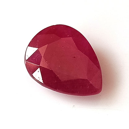 4.64 Carat 9.6X12.5X4.3 (WXLXD) Natural Pear Cut Mozambique Ruby