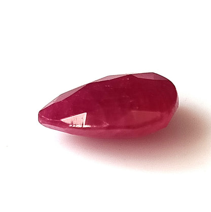 4.64 Carat 9.6X12.5X4.3 (WXLXD) Natural Pear Cut Mozambique Ruby