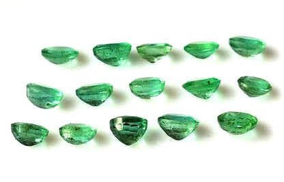 6.0 Carat 15 Pieces 4X5 MM Oval Cut Natural Faceted Zambian Emerald Lot