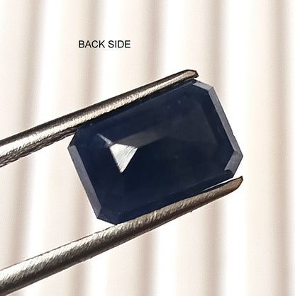 5.0 Carat 7X10.4X5.7 (WXLXB) Emerald Cut Natural Unheated Blue Sapphire