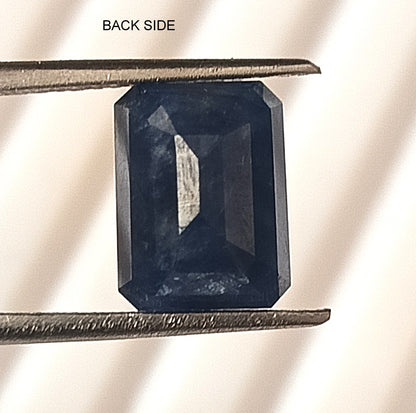 5.05 Carat 7.6X10X5.5 (WXLXB) Emerald Cut Natural Unheated Blue Sapphire