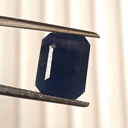 5.0 Carat 7.3X9.2X5.8 (WXLXB) Emerald Cut Natural Unheated Blue Sapphire