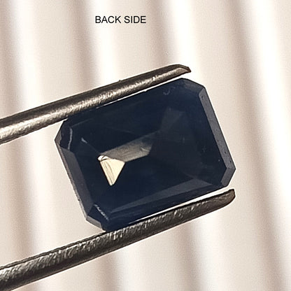3.65 Carat 6.7X9X5 (WXLXB) Emerald Cut Natural Unheated Blue Sapphire