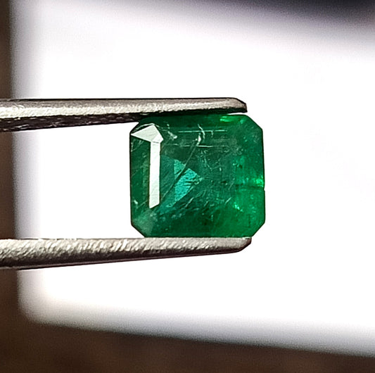 1.40 Carat 6.2X6.6X4 MM (WXLXD) Natural Zambian Emerald Cut Emerald Loose Gemstone