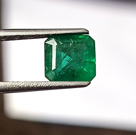 1.40 Carat 6.2X6.6X4 MM (WXLXD) Natural Zambian Emerald Cut Emerald Loose Gemstone